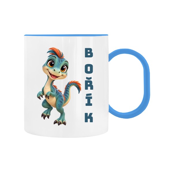Dětský hrnek plastový s potiskem Dinousarus do školky 