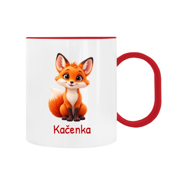 Dětský hrnek plastový s potiskem Liška se jménem 