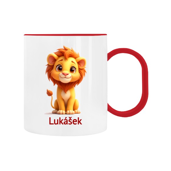 Dětský hrnek plastový s potiskem Lvíček se jménem